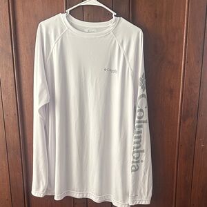 Columbia White Performance Long Sleeve with Subtle PFG Logo